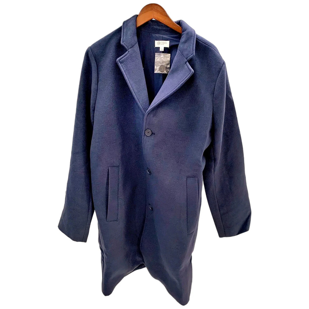 Candace Cameron Bure Men's Button-Front Peacoat Midnight Blue - Regular